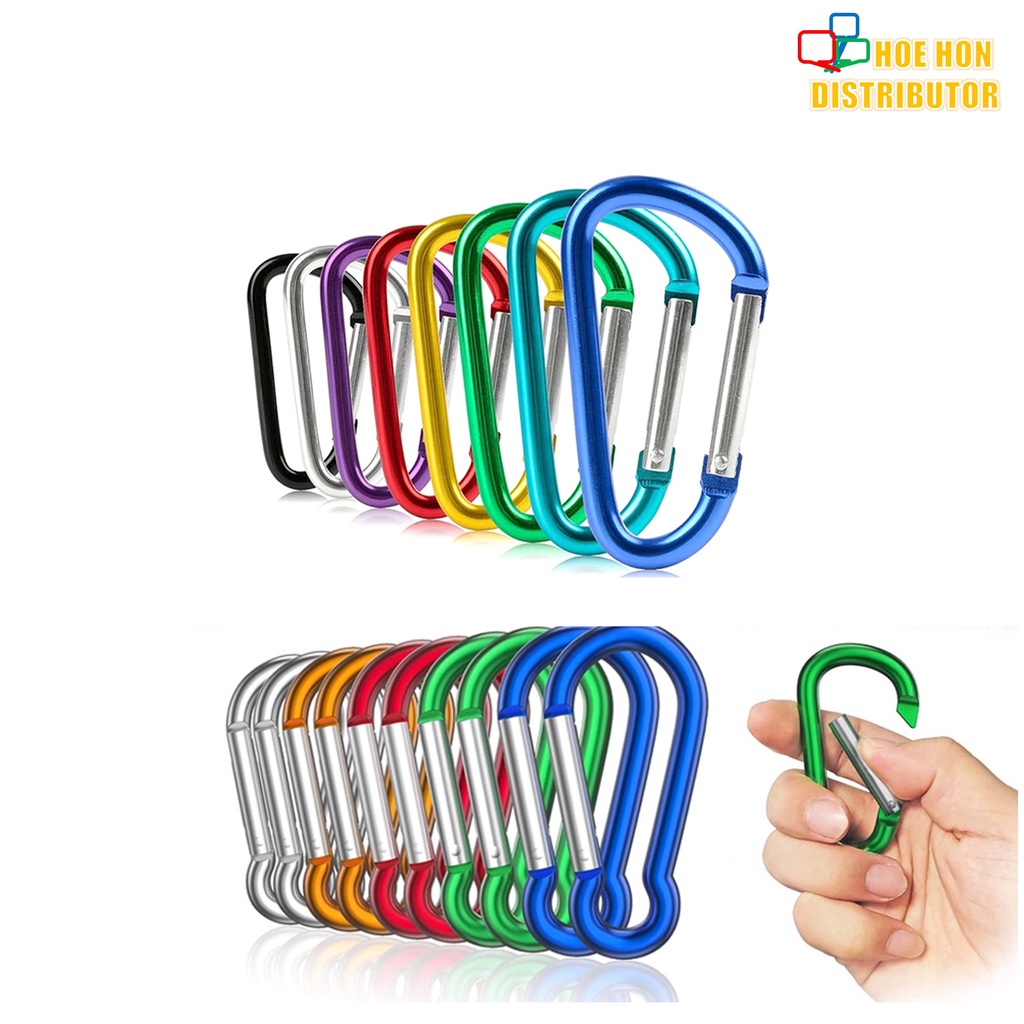 Carabiner Key Chain Quick Release Aluminum Buckle 45mm 1pc D or Gourd Shape Bag Ring Snap Clip Camping Hook Hiking