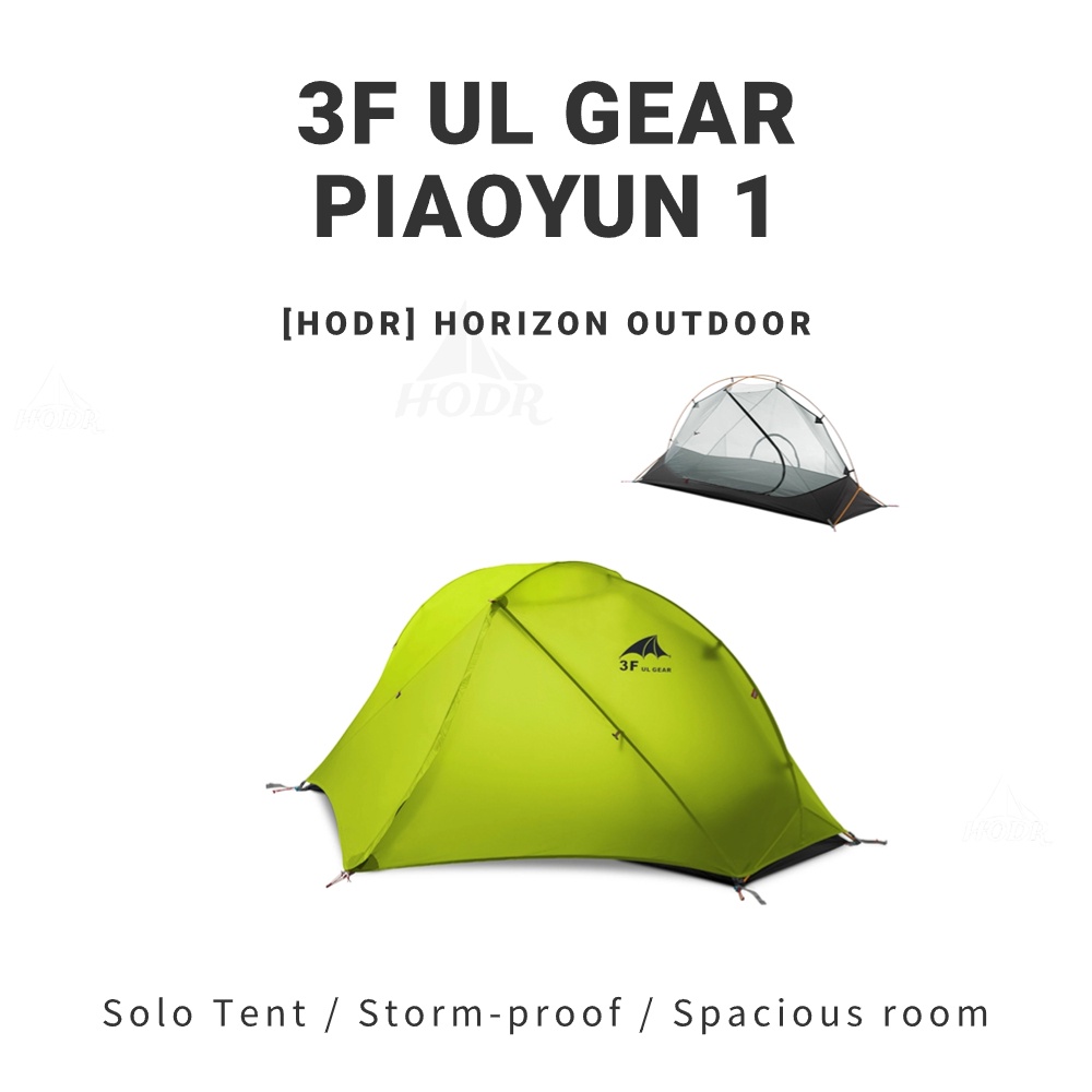 【LODR】3F UL GEAR PIAOYUN1 Single Person Tent Lightweight Camping Tent 15D/210T - 3-Season/4-Season Ultra-Lightweight Stormproof Wind Resistant Freestanding