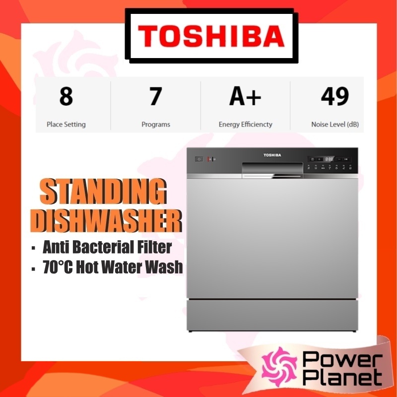 Toshiba Standing Dishwasher DW-08T1  Countertop DW-08T1(S)-MY (Silver) DW08T1