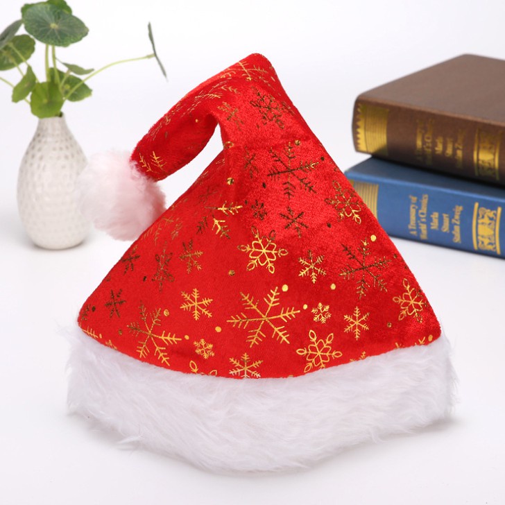 Durable Quality Golden Snowflake Adult children LED Christmas Hat Non-woven Hats Santa Snowman Reindeer Gifts Party X... - Image 2