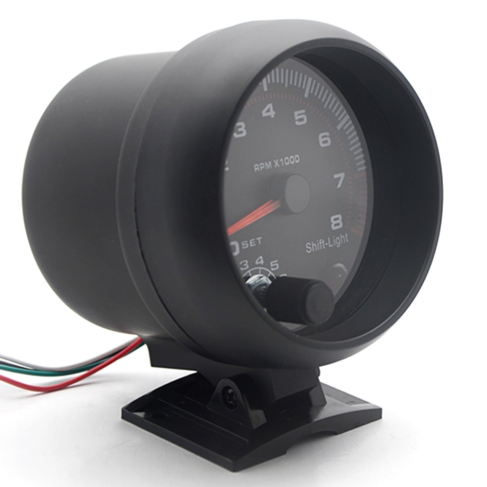 Essential Reliable New 3.75" 95mm Tachometer RPM Gauge White Led Internal Shift Light Black Case Fit 1 8 Cylinders - Image 3