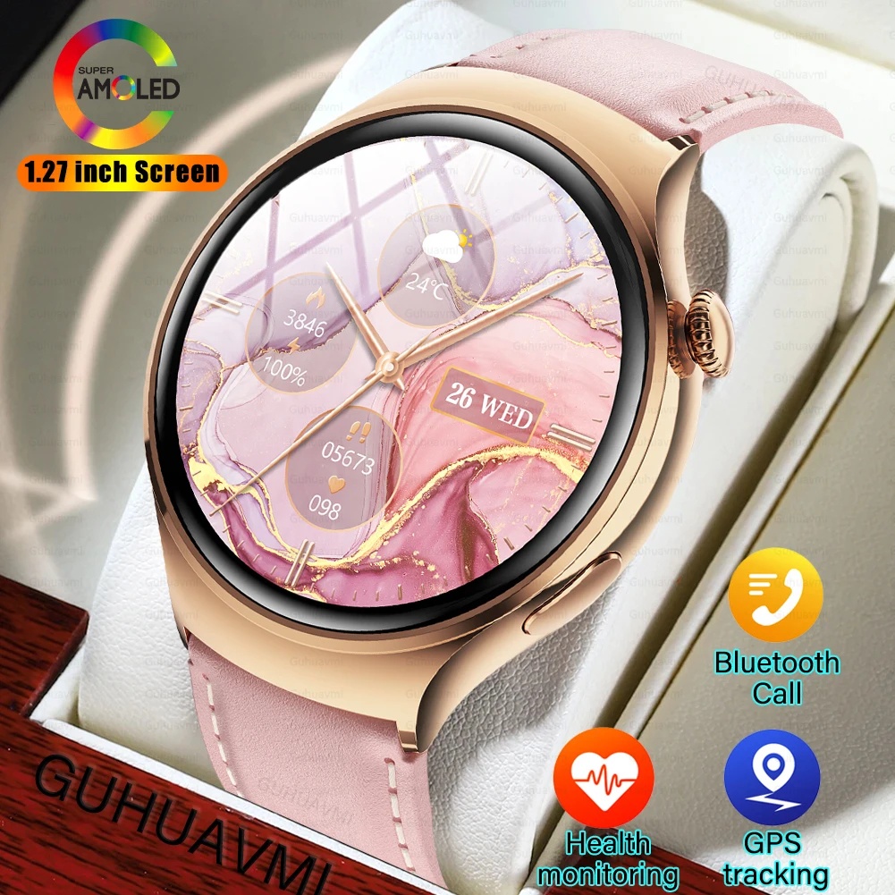 For Huawei 2024 New Watch GT4 Mini Smart Watch Women AMOLED Compass NFC Heart rate Clock BT Call IP68 Waterproof Lady Smartwatch