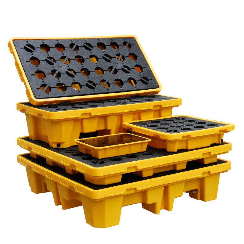 Leak-Proof Tray Plastic Thickened Chemicals Anti-Leakage Hazard Anti-Leakage Dew Oil Drum Tray Dangerous Leakage Forklift Platform Envi