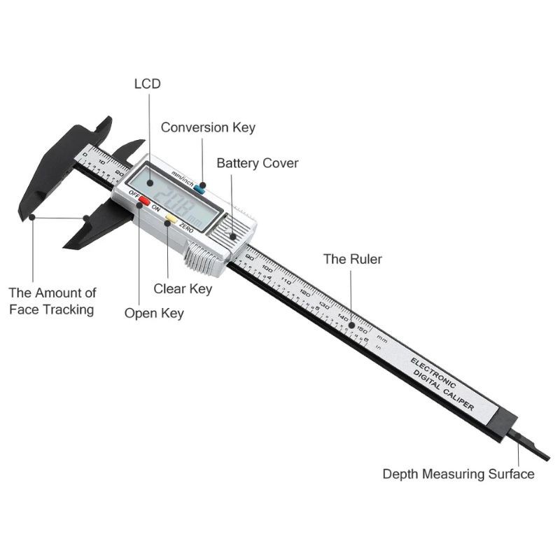Duty Hardware 150mm LCD Caliper Digital Vernier 6Inch Electronic Micrometer Depth Ruler Percision Measuring Tools DIY... - Image 2