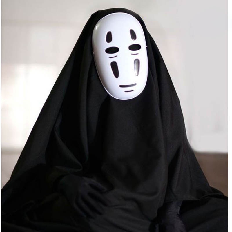 Halloween Anime Cartoon Kaonashi Spirited Away No Face Man Cosplay Costume Mask gloves Faceless Set Party Performance Co