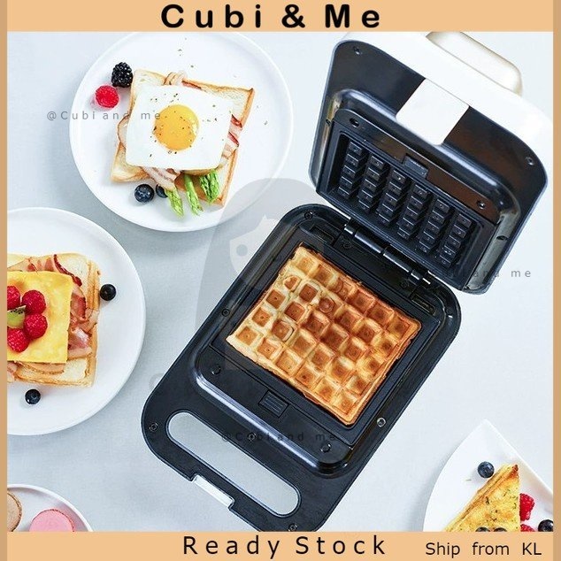 C&M 3 IN 1 Electric Waffle Maker Sandwich Maker Bubble Egg Cake Oven Breakfast Bread Maker Machine Baking Tray