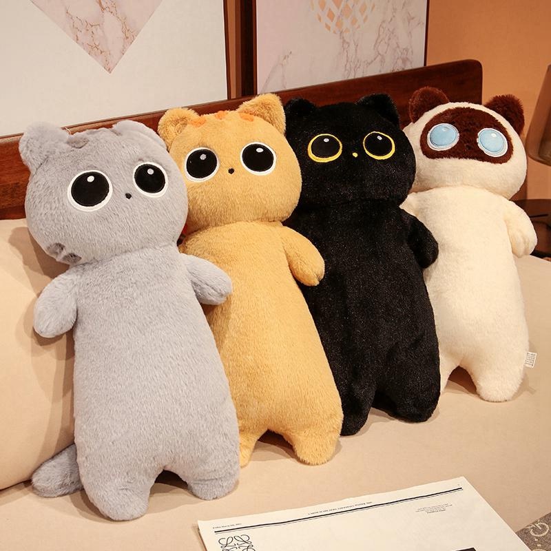 Premium Durable 1PC Long Giant Cute Cats Plush Toy Cylidrical Animal Bolster Pillow Cat Stuffed Plushie Children Slee... - Image 2