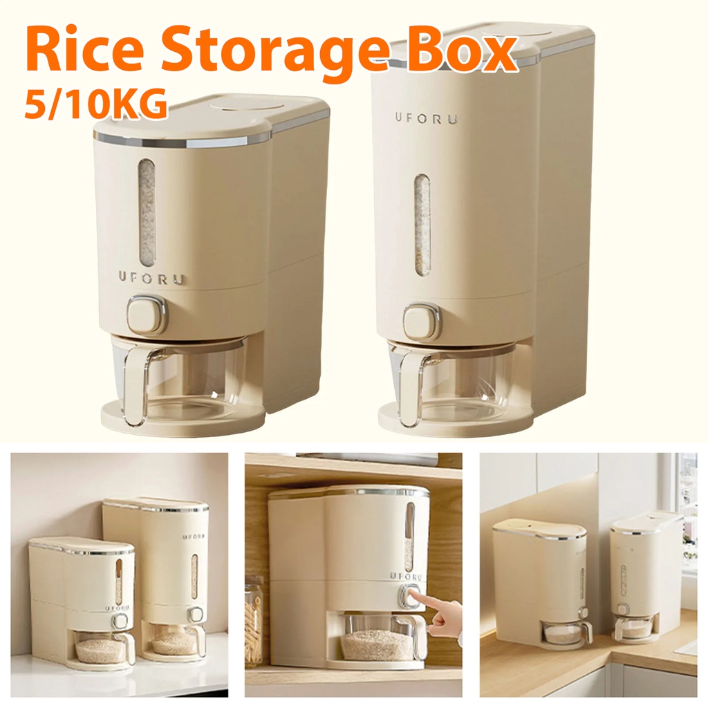 5/10KG Rice Storage Box Collection Bucket Insect-Proof and Moisture-Proof Sealed Kitchen Rice Dispenser