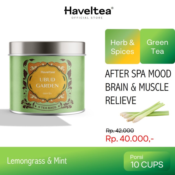 Versatile Must UBUD GARDEN | Mini Tin Haveltea Teh Rempah Hijau Serai Mint Loose Leaf 15g Multi Durable