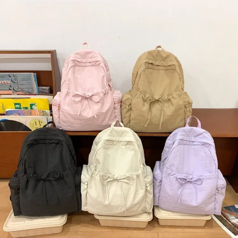 Korean Style Niche Design New Simple Backpack Travel Waterproof Lightweight Elegant Personalized Casual All-match Large Capacity Student Schoolbag