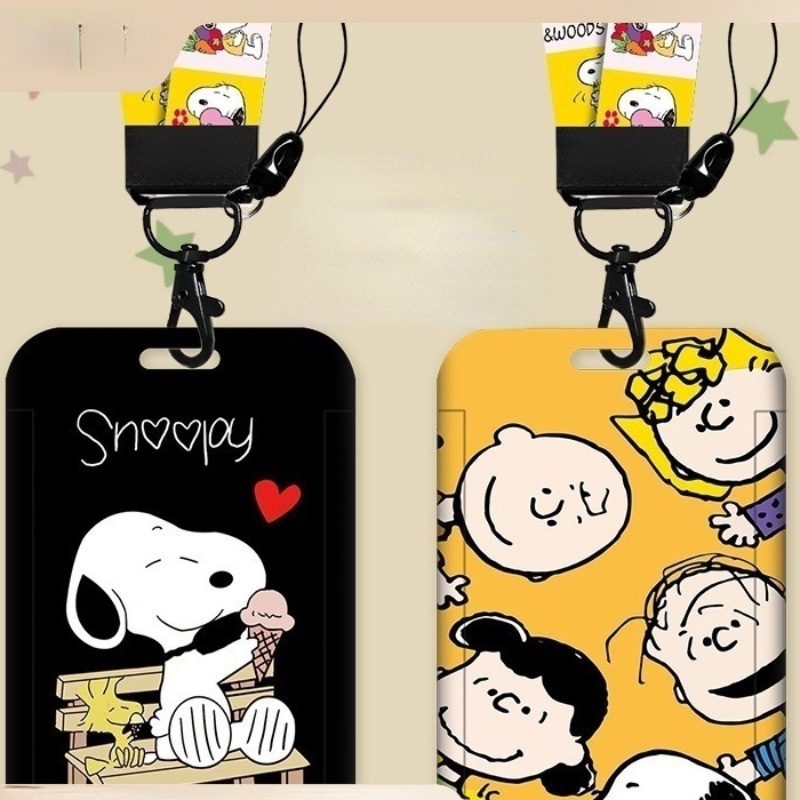 Cartoon Bald Snoopy Card Set Student Kindergarten Shuttle Card Work Card Bus Access Control Meal Card Set