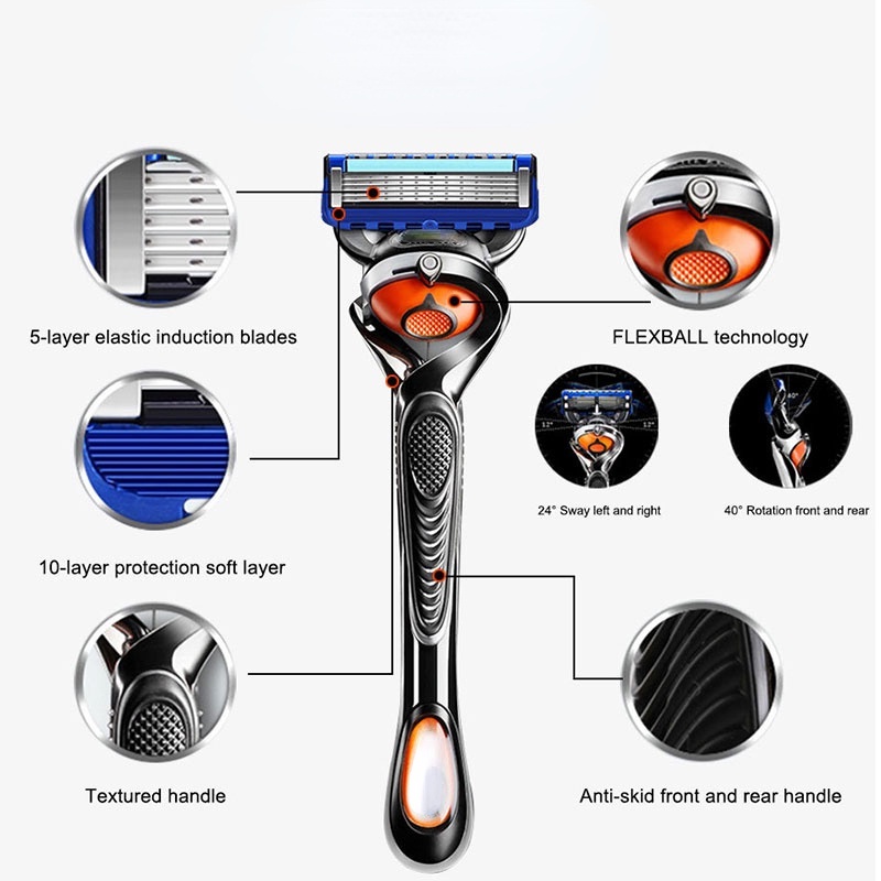 Essential Versatile Suitable Gillette Fusion 5 razor blade/Gillette Proglide manual razor/5-layer blade Quality Premium - Image 3