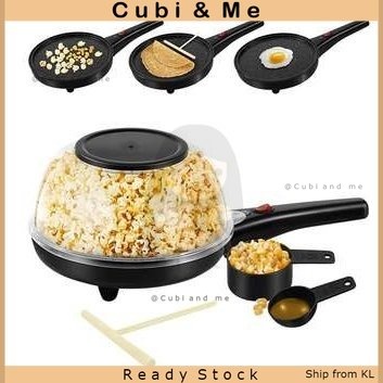 C&M SF-3046 3 in 1 SONIFER POPCORN MAKER PORTABLE OMELETTE MAKER CREPE MAKER BREAKFAST MACHINE KITCHEN APPLIANCE