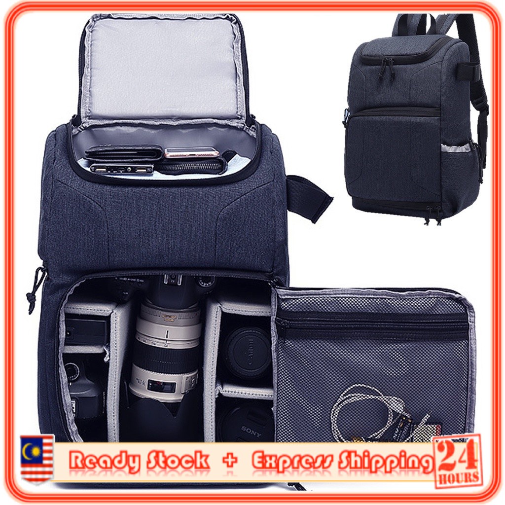 MILANDO Multi-function Camera Bag Backpack Large Capacity SLR Bag Beg Kamera 相机包 (Type 6)