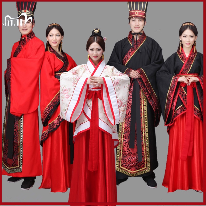 Ancient Costume Hanfu Male and Female Ceremonial State Ancient Stage Performance Minister Official Attire Traditional Chinese Adult Ceremony Performance Spring Festive Outfit