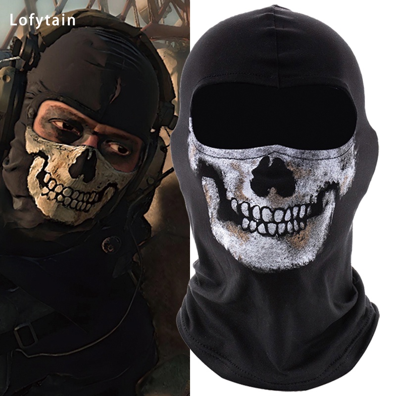 MW2 Ghost Skull Balaclava Ghost Simon Riley Face War Game Cosplay Mask Protection Skull Pattern Balaclava Mask