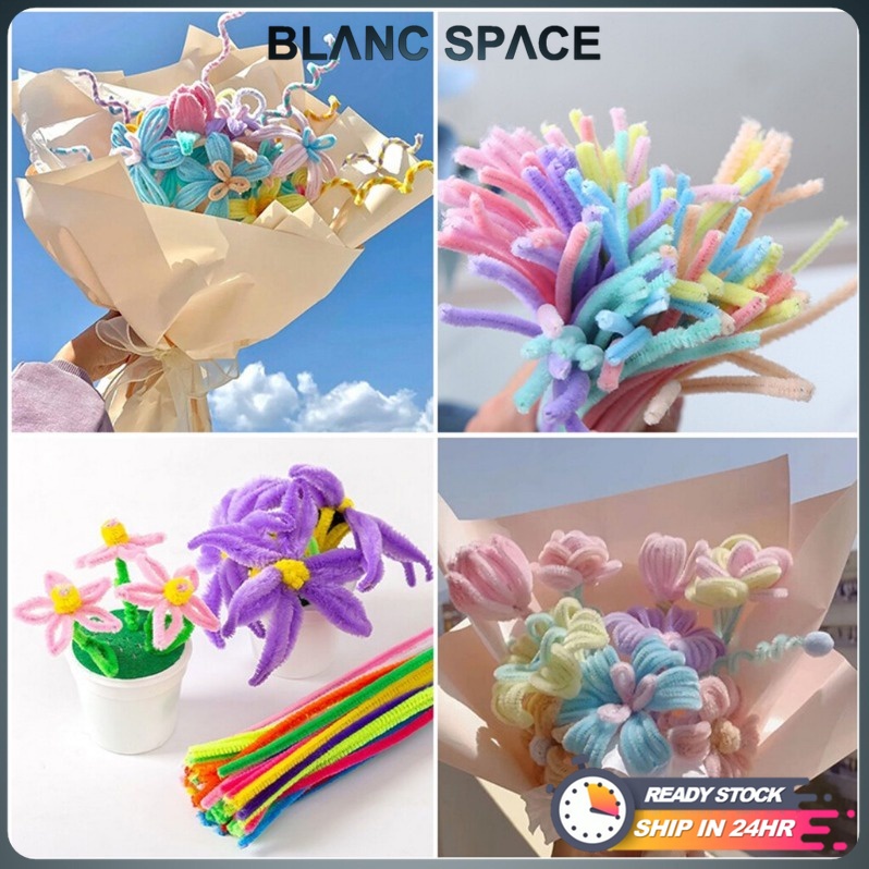 [BS] Pipe Cleaner Rod Diy Craft Chenille Sticks Chenille Stems Colorful Sticks Kids Toy Handmade Flower