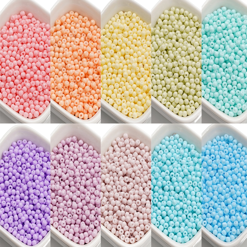 St.kunkka 20g 3MM Macaron Pearlescent Czech Beads Glass Rice Beads Seed Beads Sand Beads for DIY Jewelry Making Bracelet Necklace