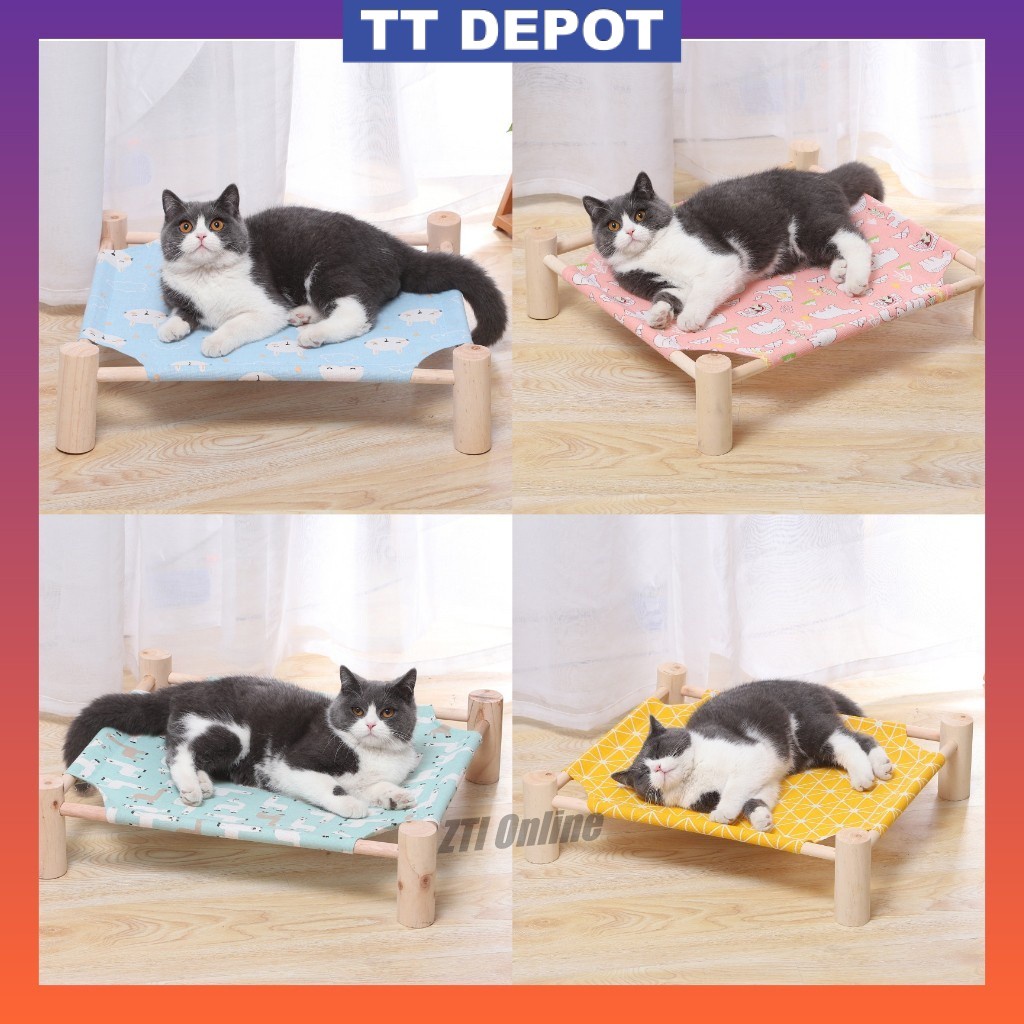 Cat Hammock Katil Kucing Cat Bed Dog Bed Pet Bed Cat Wooden Hammock Bed Dog Hammock Pet House 宠物床