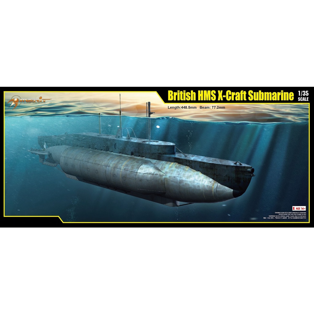 Merit International 1/35 63504 British HMS X Craft Submarine