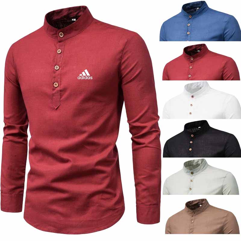 Reliable Versatile Men's Casual Linen Shirt Baju Melayu Cekak Musang Long Sleeve Kurta Slim Fit Coat Premium Durable - Image 2