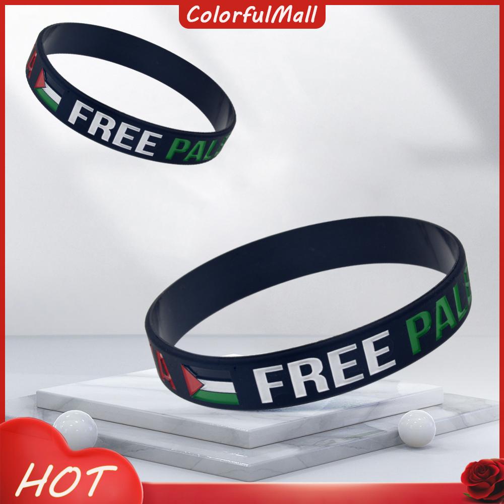 ColorfulMall Palestinian Flag Bracelet Palestine Free Palestinian Two Colors Flag Wristband [ColorfulMall.my]