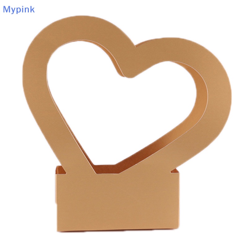 MY Accessory Mypink Heart Portable Flowers Basket Romantic Wedding Kraft Bags Gift Wrapping - Image 5