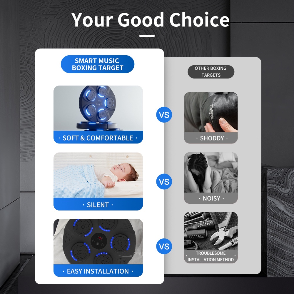 Casual Fashion Booster Music Boxing Machine Intelligent Wall Target Household Training Sandbag Home Workout Fitness E... - Image 4