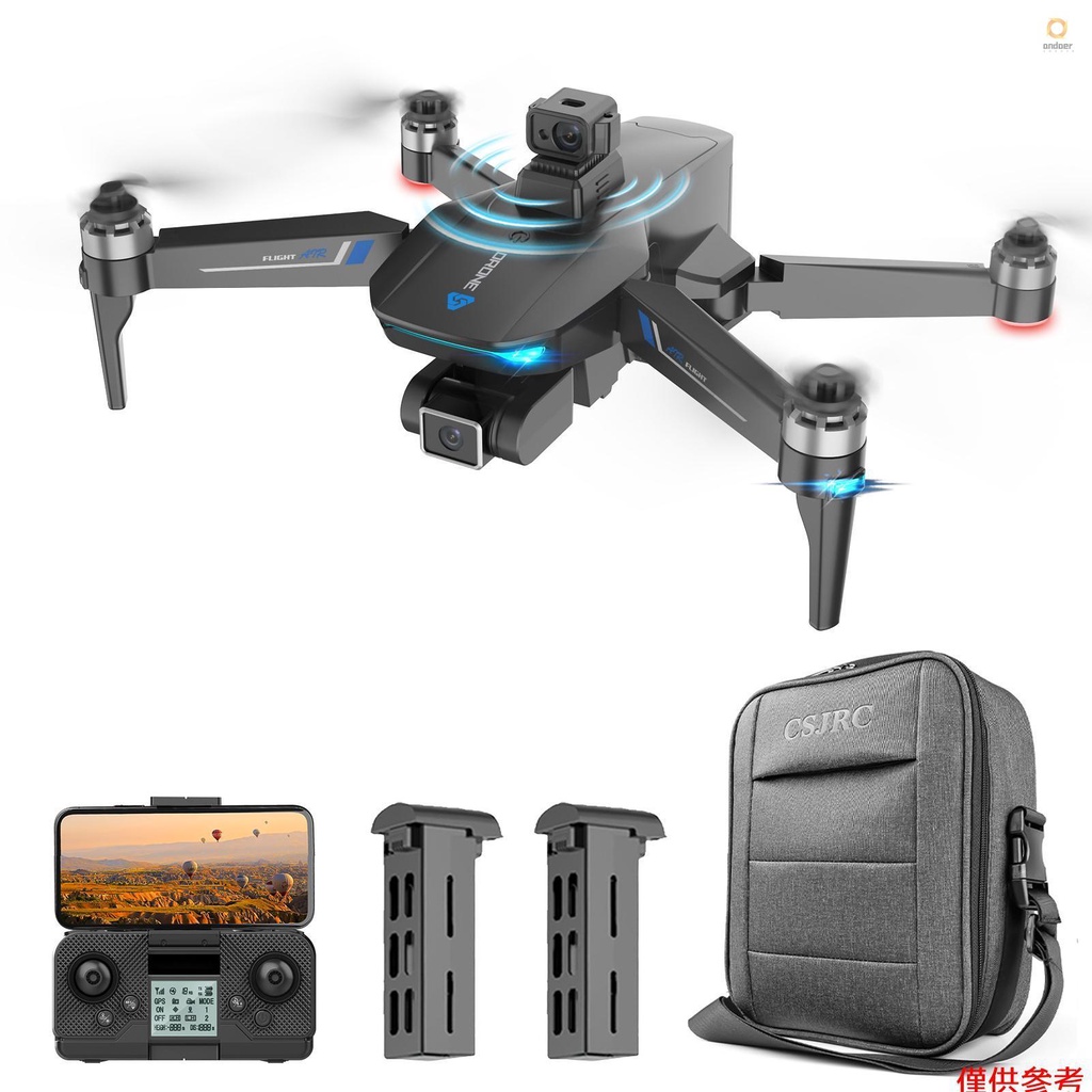 CSJ S189 Max GPS Drone with 4K Camera Brushless Motor Quadcopter 5G Wifi FPV Dual Camera Drone for Adults Auto Follow/Return Surround Fly 25mins Flight Time with Storage Bag