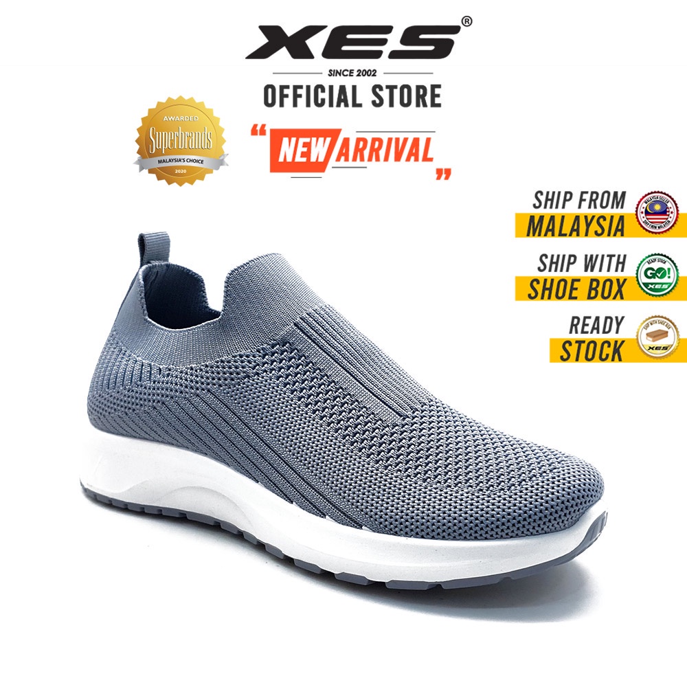 XES Ladies BSLCHC22 Sneakers Slip On Shoes - ( Grey / Black )