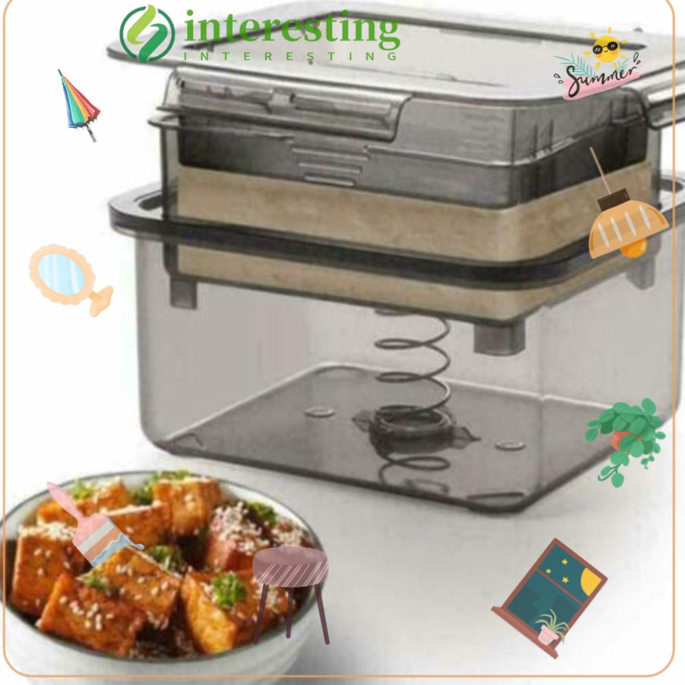 INTERESTING Tofu Press Press Maker, Plastic Dishwasher Safe Tofu Press Mould,  Built-in Drainage Water Removing Kitchen Cooking Accessories