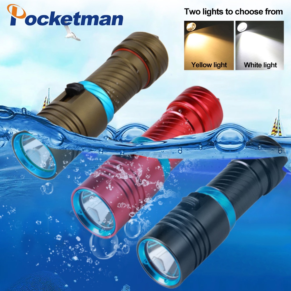 XML-L2 led diving flashlight diving light yellow flashlight waterproof led flashlight marine torch