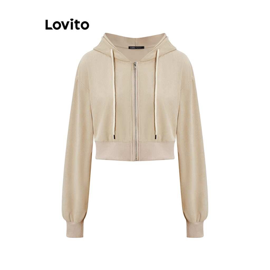 Reliable Essential Lovito Casual Plain Zipper Elasticwaist Shorts Sets Women L62ED110 (Top/Shorts) Set Celana Pendek ...