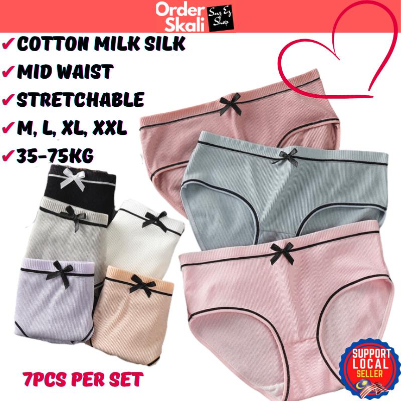 7pcs Seluar Dalam Murah Perempuan Wanita Spenda Cotton Spender Women Set Underwear Panties Spender