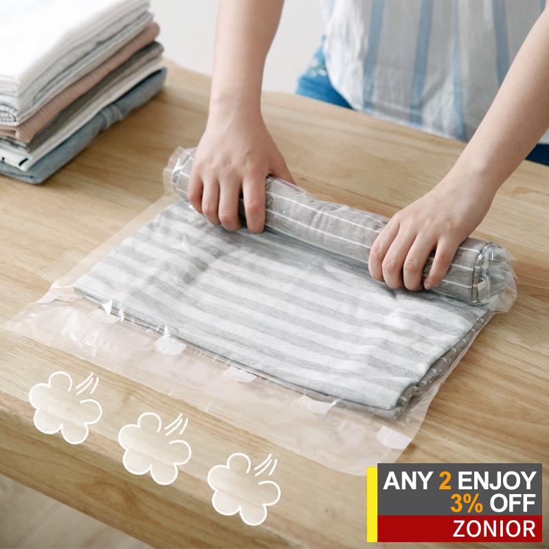 MY stockVacuum Storage Bag Pack Packing Plastic Seal Compression For Clothing Vacumn Pump Vaccum Ziplock Travel Bags Zip Lock