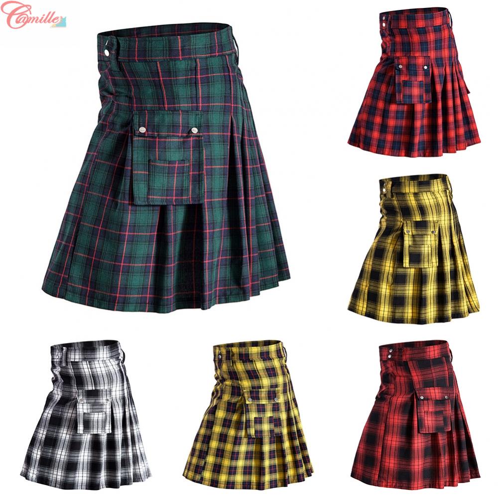 Scottish Mens Kilt Traditional Highland Dress Skirt Kilts Tartan Plaid Skirt