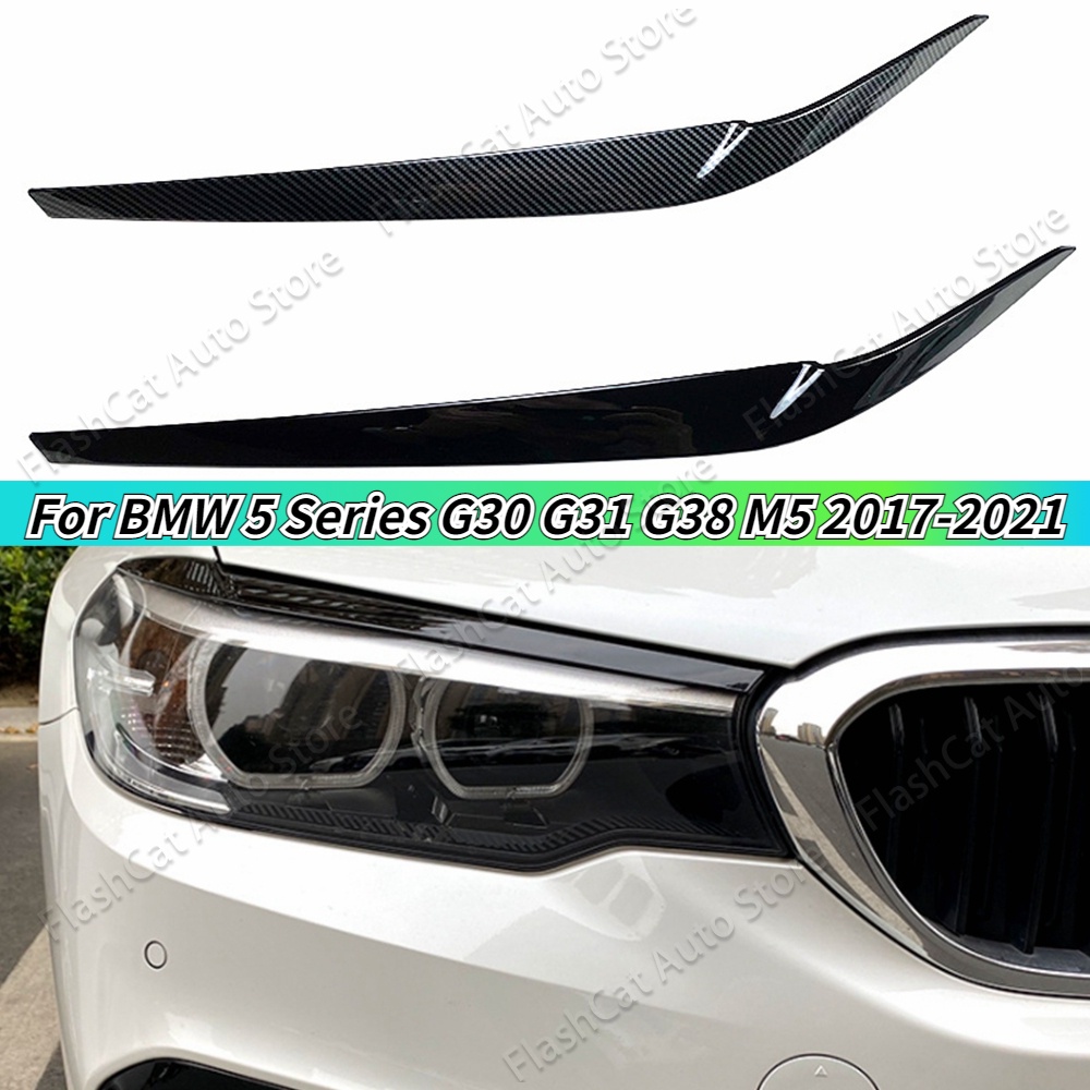 G30 G31 G38 F90 M5 Car Headlight Cover Sticker Car Styling Body Kits Eyelids Eyebrows For BMW 5 Series 525i 530i 540i 2017-2021