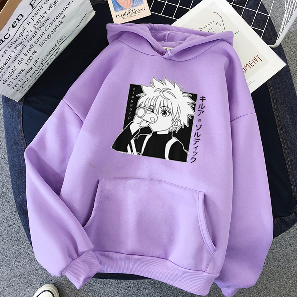 Durable Quality Kawaii Hunter X Hoodies Sweatshirt Killua Zoldyck Anime Manga Black Bluzy Tops Clothes - Image 4