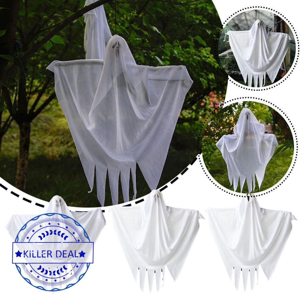 Halloween White Ghost Pendant Terror Ghost Hanging White Ghost Puting Decoration Ghost C7X9