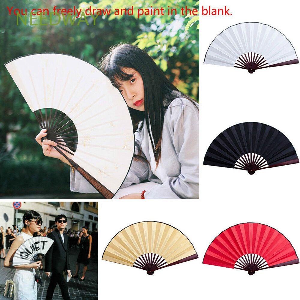 Quality Essential Unique Folding Fan: Graffiti Design Calligraphy Canvas Chinese Style Ideal Parties DIY Gifts! Have - Image 4