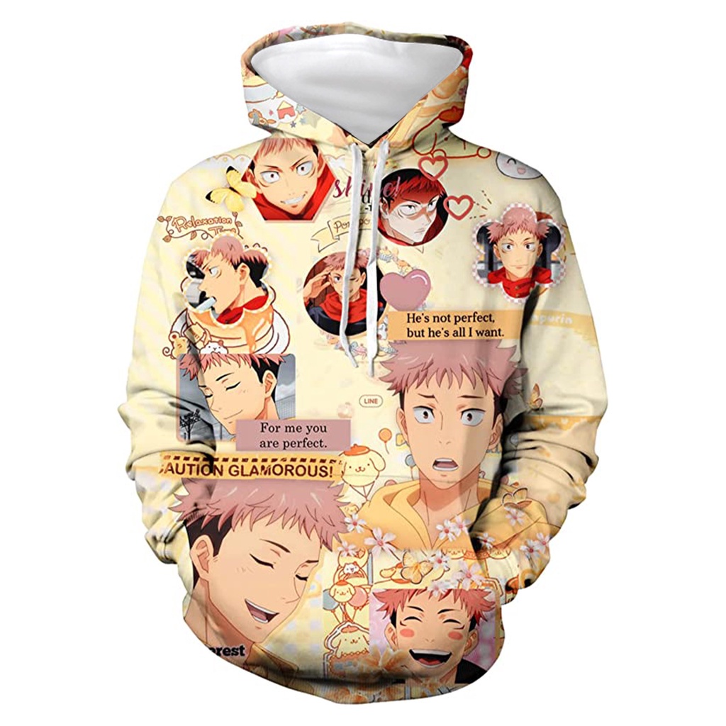 Multi Premium Cute Jujutsu Kaisen Anime Hoodie Long Sleeve Unisex Cosplay Yuuji Satoru Top Casaul 3D Sweater Fashion ... - Image 2
