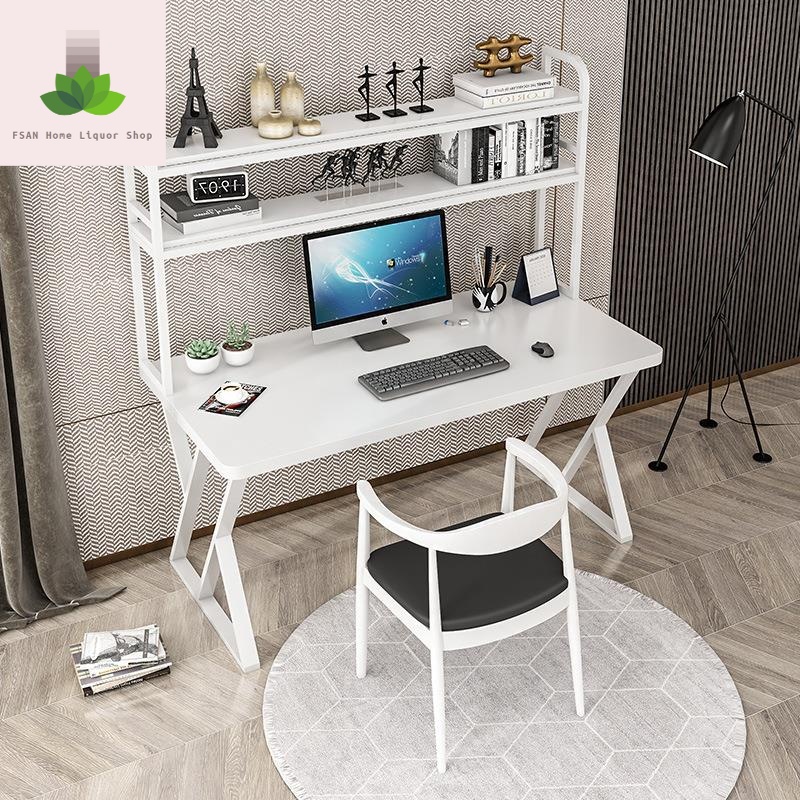 Solid wood desk bookshelf a table desktop computer table light luxury home bedroom desk student study table simple