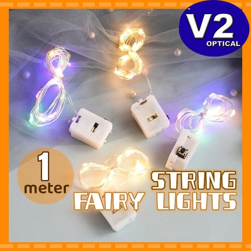 (1 METER) 3 Modes Mini LED Fairy String Lights 1 M Copper Wire Starry Garland Decorative Flower Christmas Wedding Light