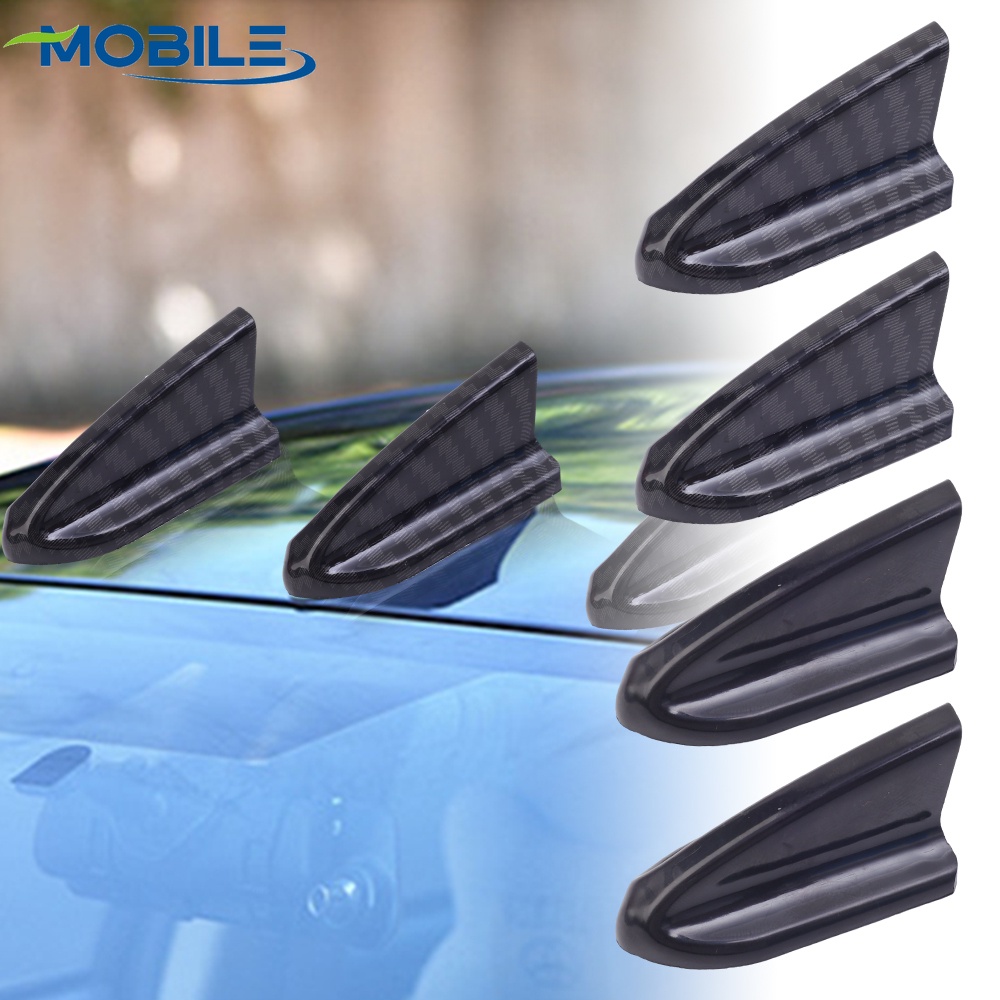 Windproof Carbon Fiber Black Splitter / Auto Wind Noise Reduction Vortex Generator / Car Modification Shark Fin Decoration / Universal Roof Spoiler Wing / Body Bumper Trim