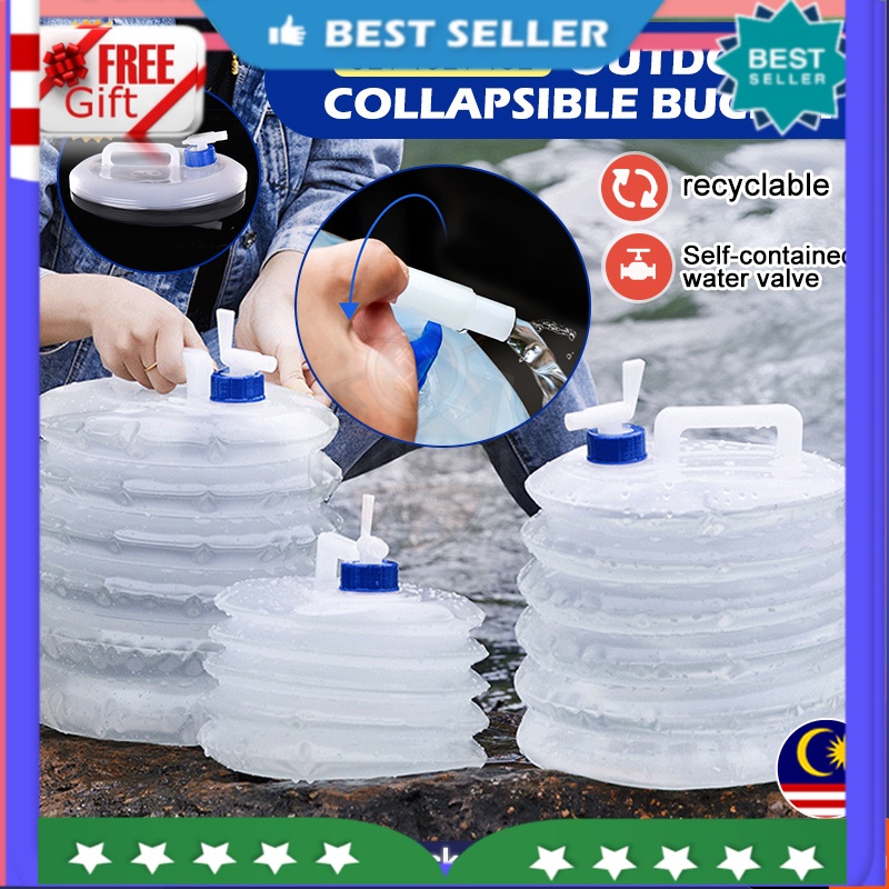 15L Collapsible Water Bucket Storage Reusable Foldable LeakProof