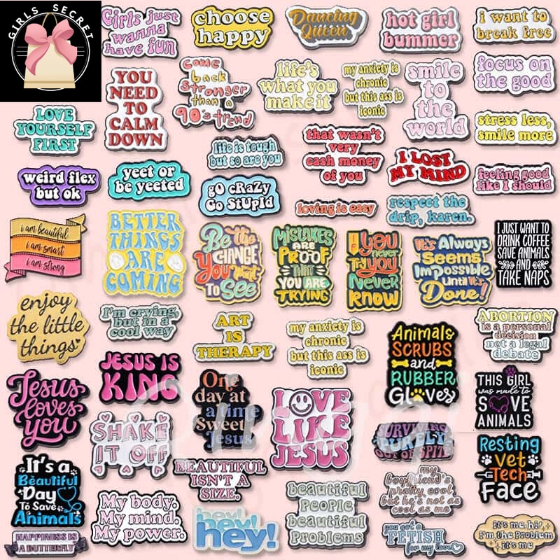 QQBclassicPins Life Quotes Enamel Pins Don't Worry Smile To World Inspirational Brooch Lapel Pin Badges Inspired