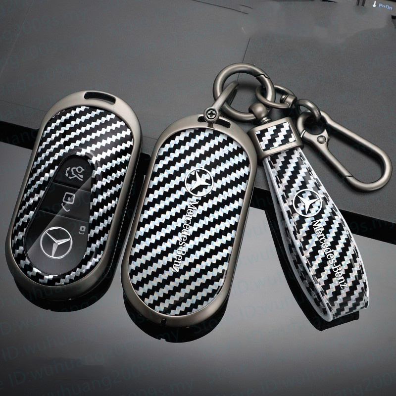 Durable Quality Mercedes Benz Key Carbon Fibre Protective Case Cover Metal amg CLA W205 w213 GLC300 E250 C300 E-class... - Image 2