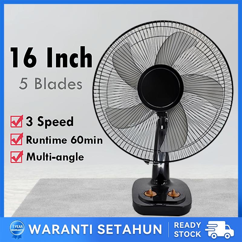 FOOKSUNG Table Fan 12"/16" Inch Table Fan Strong Wind 3 Speed Easy to Carry