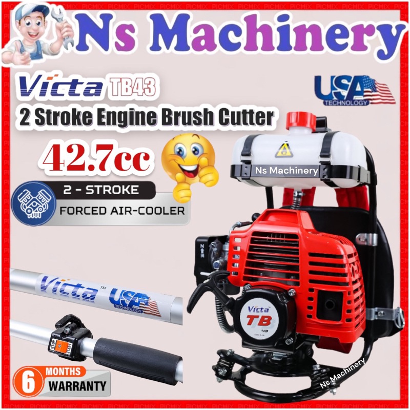 VICTA TB43 43CC Backpack Heavy Duty Durable Brush Cutter Mesin Rumput Tahan Panas/Mesin Potong Rumput