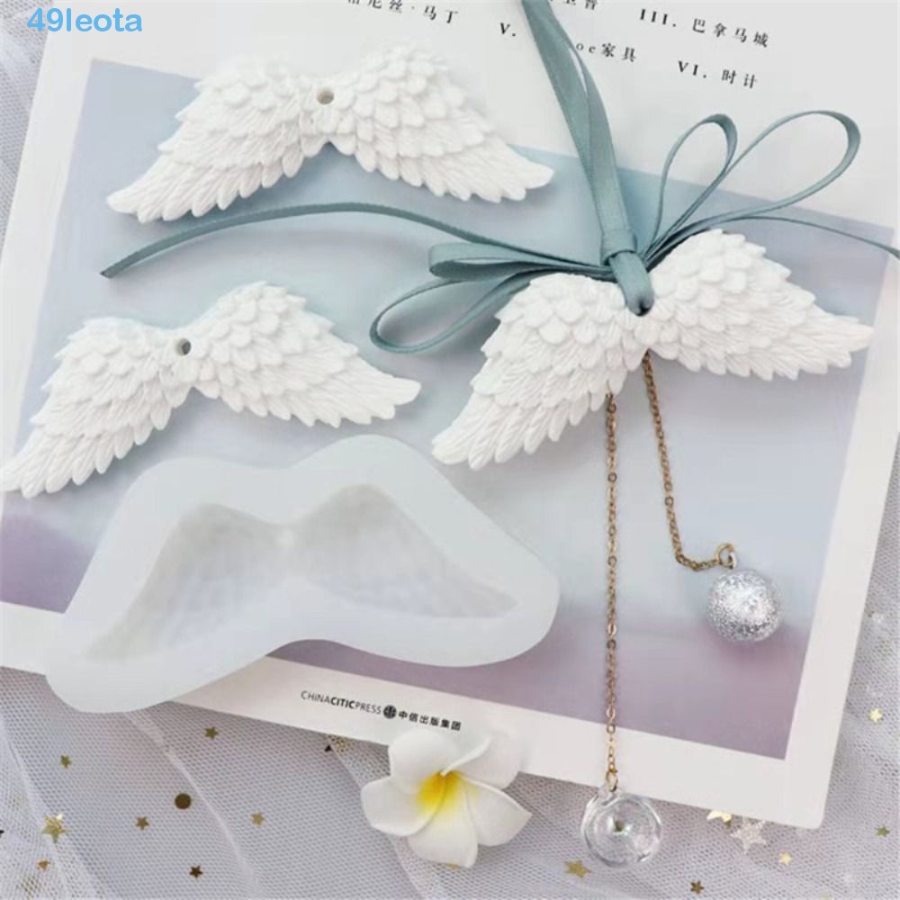 Bakeware Utensil LEOTA Angel Wing Mould 3D White Mold Gypsum Silicone Epoxy Resin Baking Home - Image 3